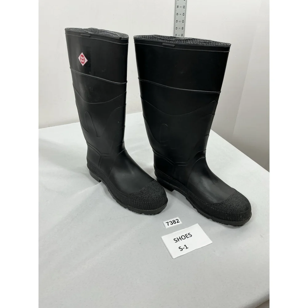 Mens Excellent Condition Red Ball Pull On Tall Rain boots Size 9 Black